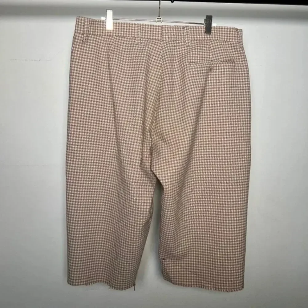 Method Brand Tan Cream Brown Plaid Frayed Cut‎ Off Hybrid Shorts Mens 36